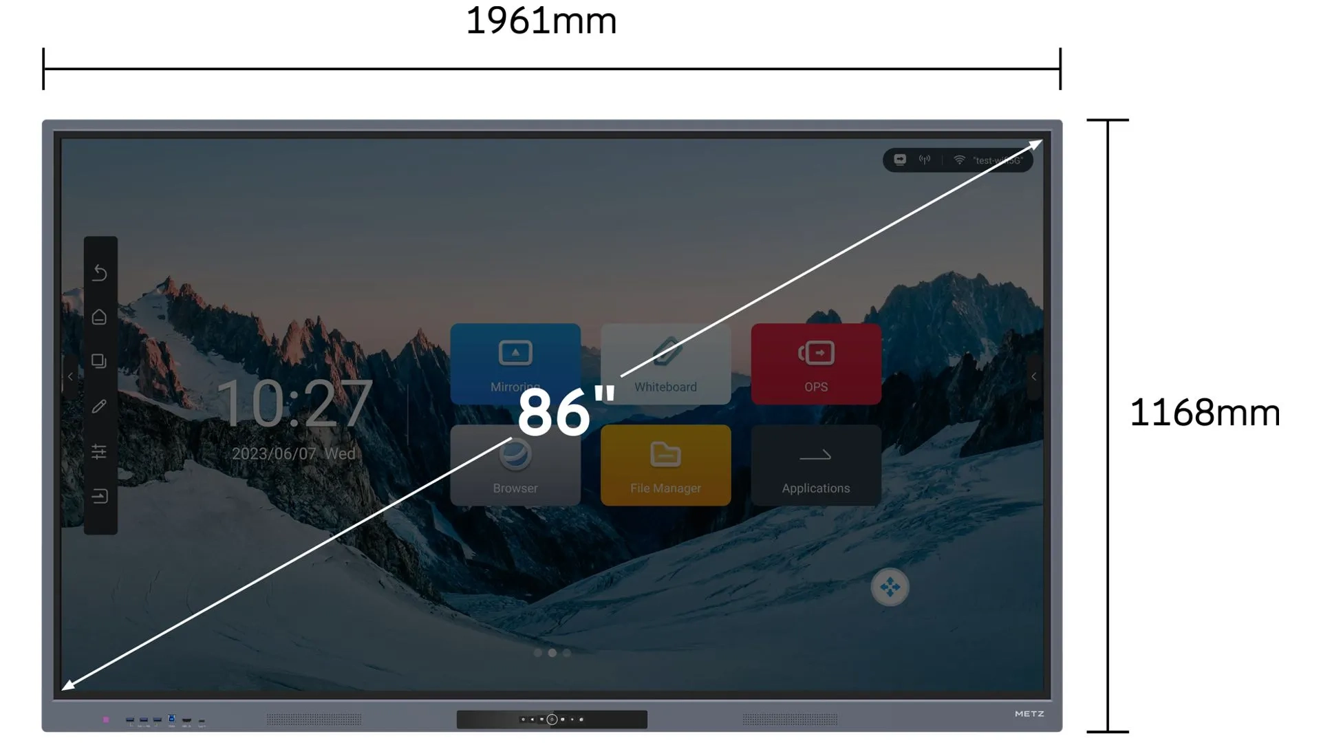 METZ 86KD1 – 86" 4K interaktív kijelző, Android, 8/128 GB