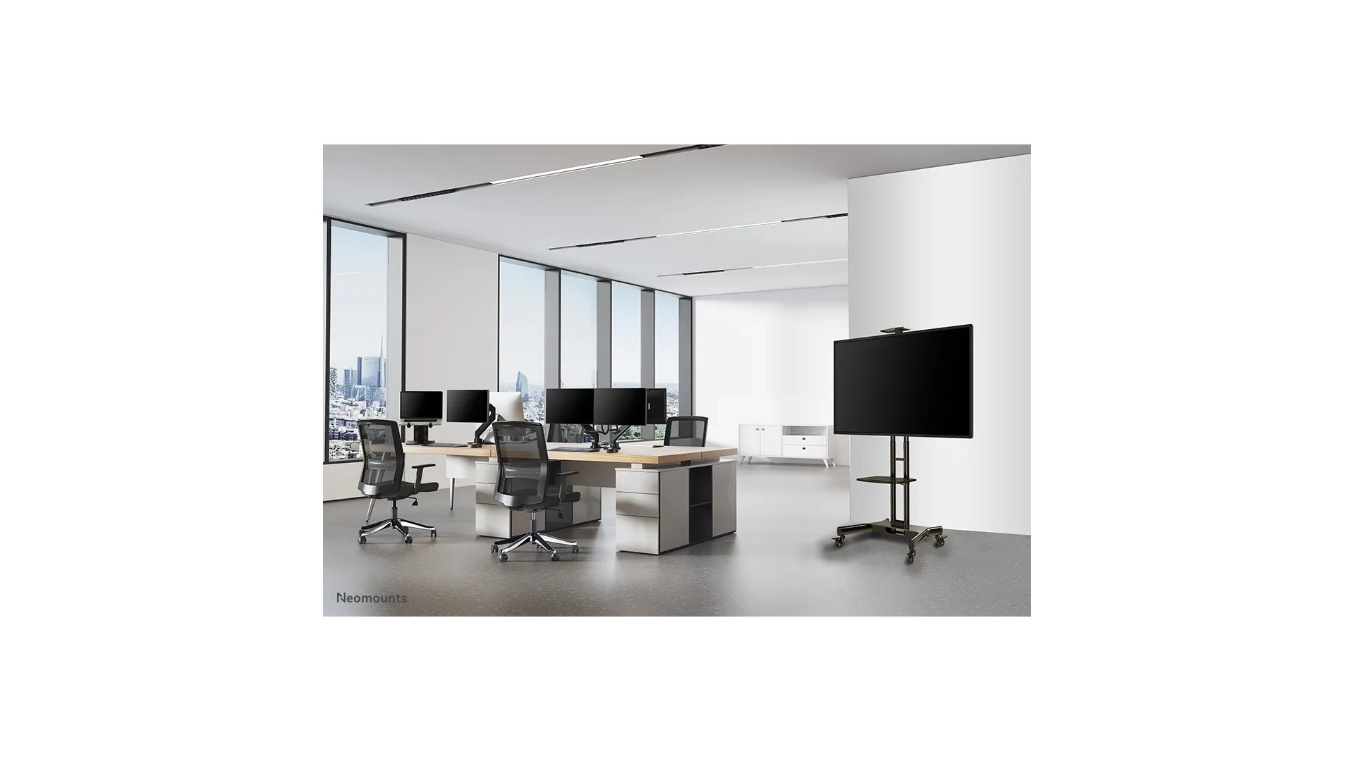 Mobilní stojan Neomounts NM-M1700BLACK pro monitory 65"-75"