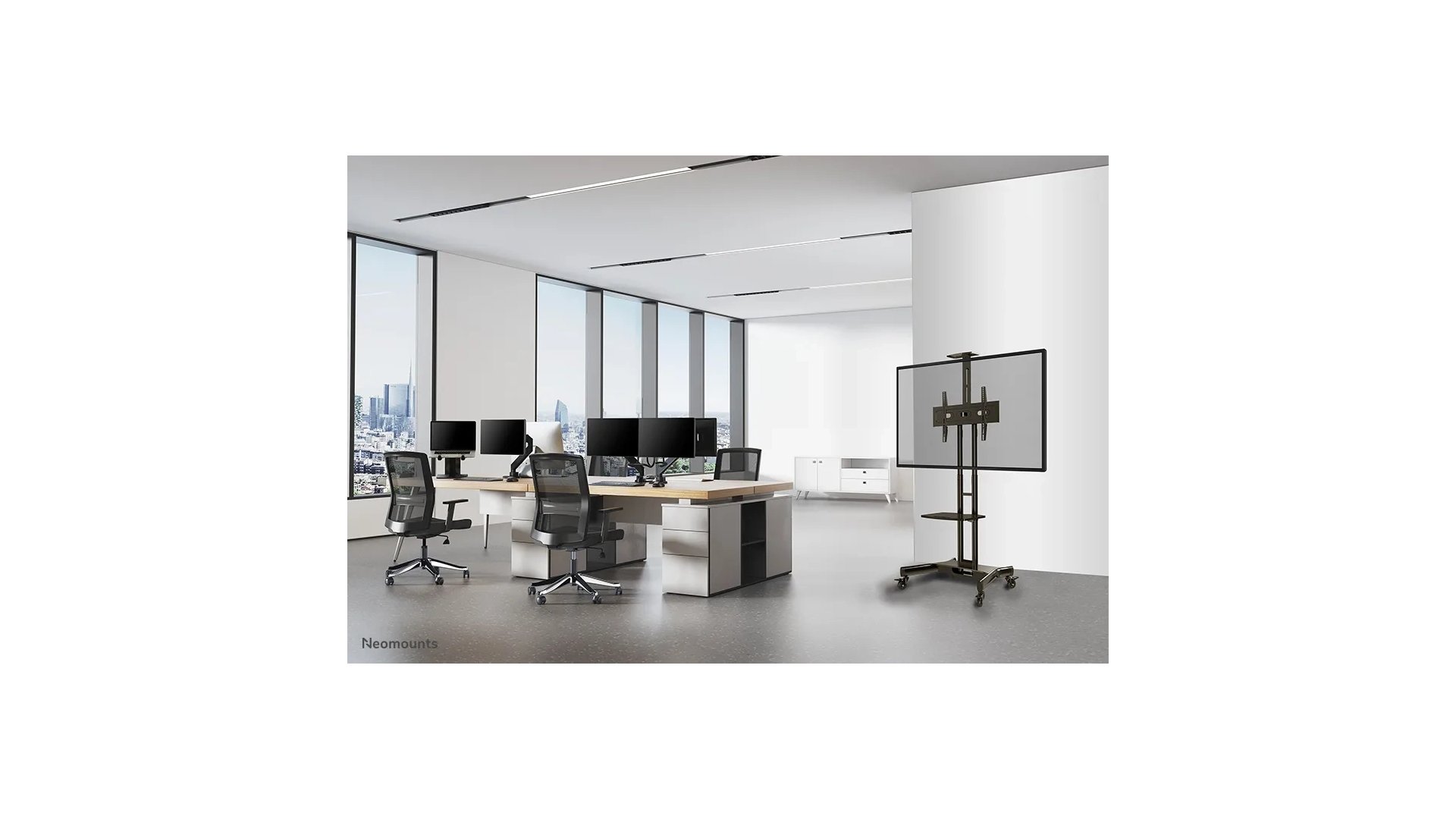 Neomounts NM-M1700BLACK Mobile Floor Stand 65"-75"