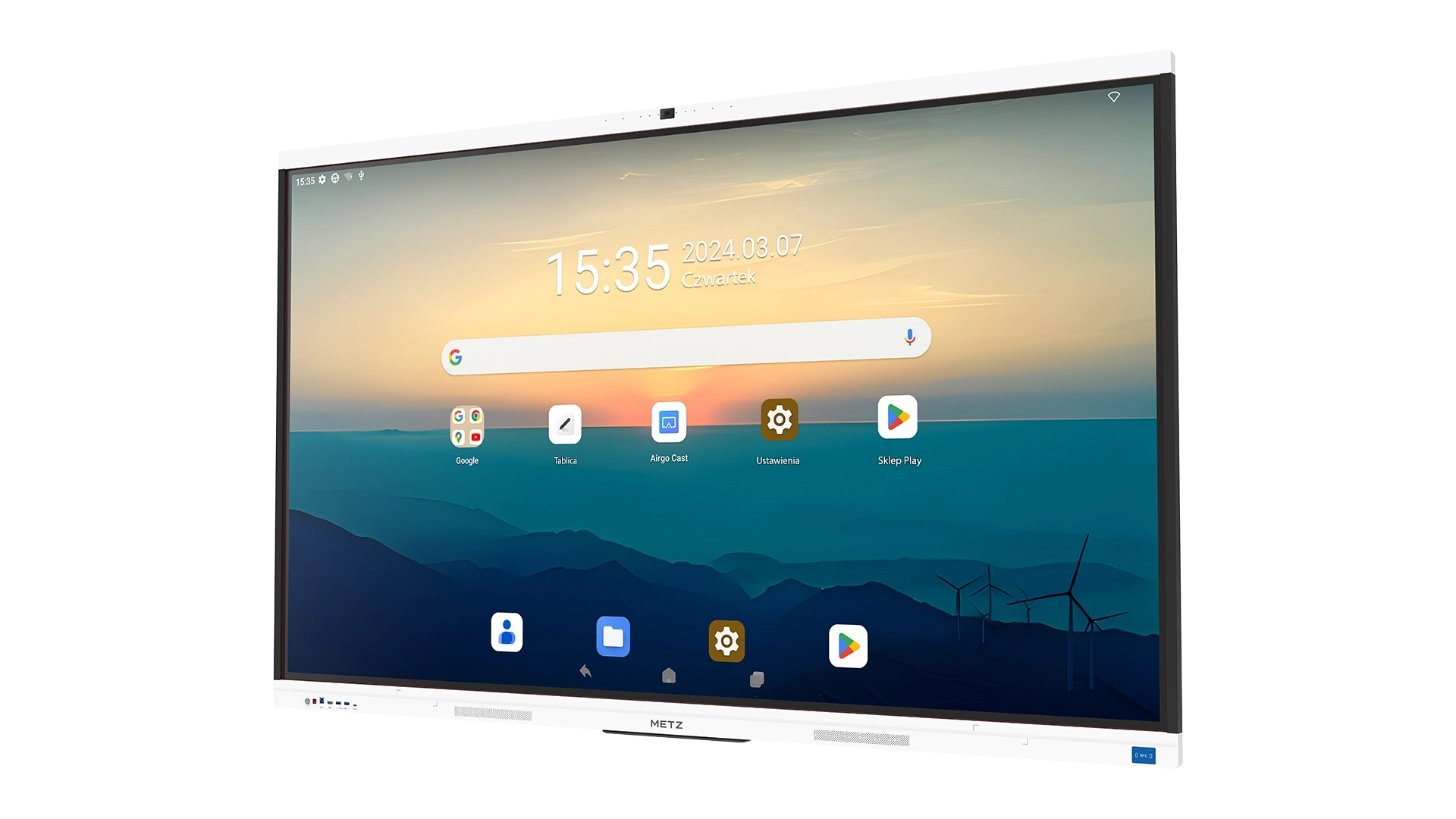 METZ 75SG1 – monitor interaktywny 75" 4K, Google EDLA, kamera