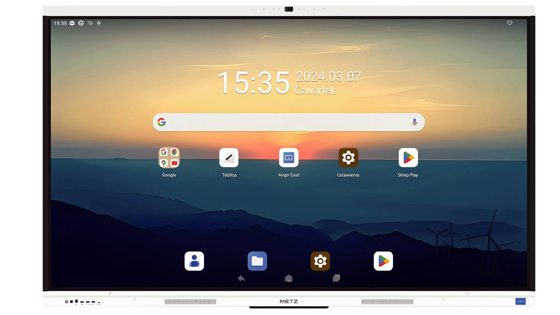 METZ 75SG1 – monitor interaktywny 75" 4K, Google EDLA, kamera
