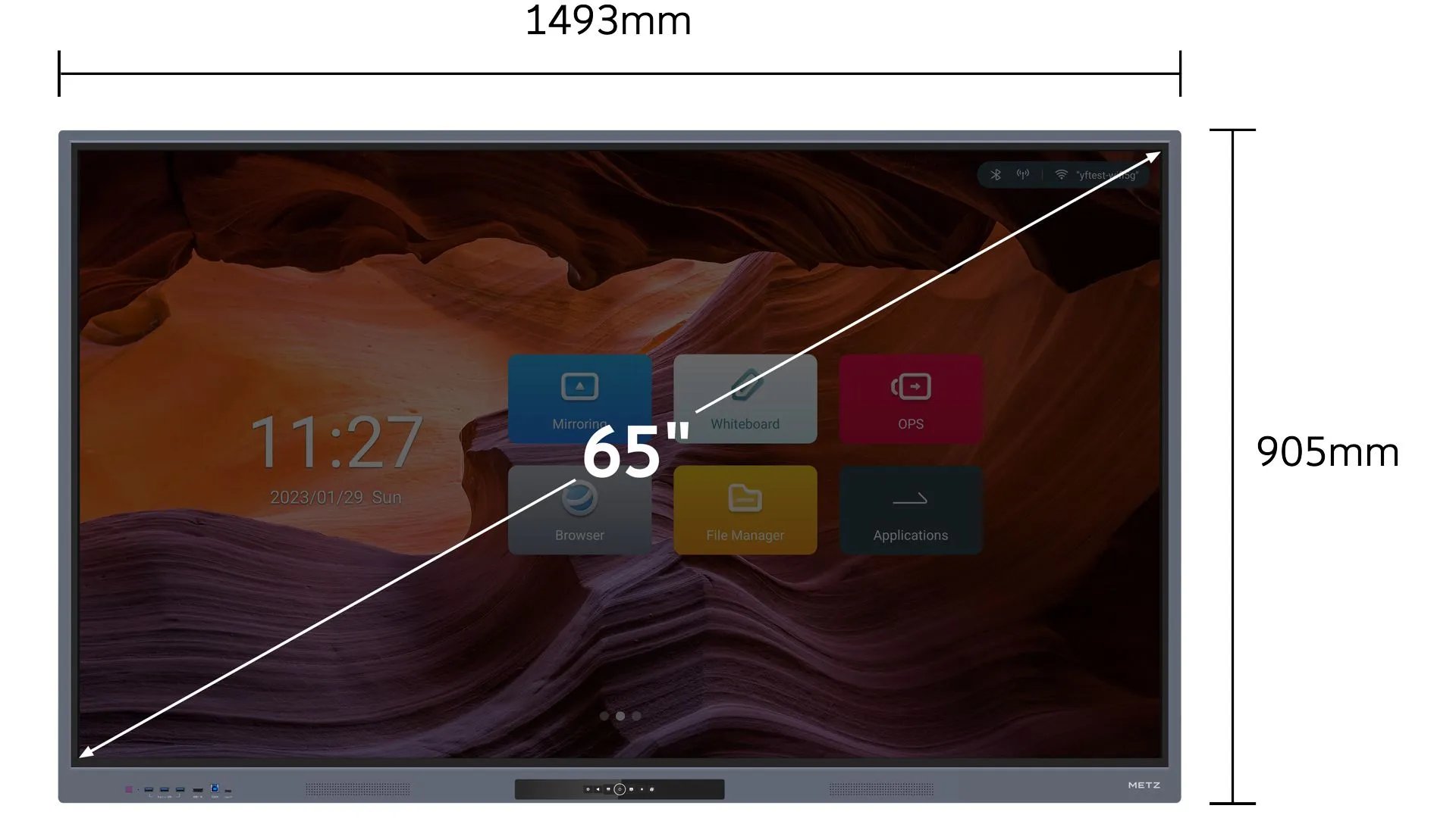 METZ 65HD1 – interaktívny monitor 65" 4K, Android, 4/32 GB