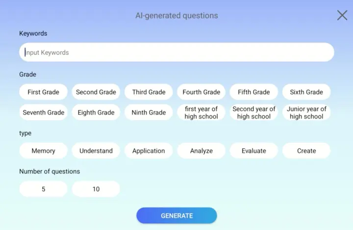 METZ V6M – AI question generation